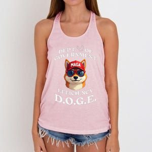 Funny Doge Crypto Meme Department Of Government Efficiency Women's Knotted Racerback Tank