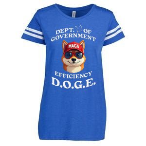 Funny Doge Crypto Meme Department Of Government Efficiency Enza Ladies Jersey Football T-Shirt