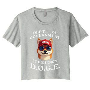 Funny Doge Crypto Meme Department Of Government Efficiency Women's Crop Top Tee