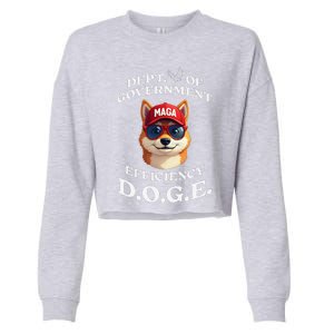 Funny Doge Crypto Meme Department Of Government Efficiency Cropped Pullover Crew