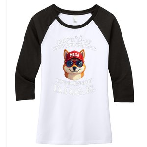 Funny Doge Crypto Meme Department Of Government Efficiency Women's Tri-Blend 3/4-Sleeve Raglan Shirt