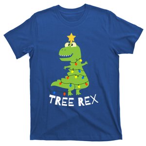 Funny Dinosaur Christmas Lights Tree Rex Trex Gift T-Shirt