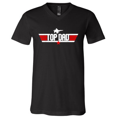 Fathers Day Christmas Birthday For Top Dad V-Neck T-Shirt