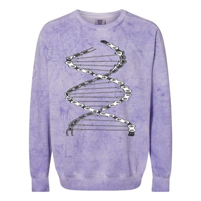 Funny DNA Cycling Bicycle Chain Mountain Bike Lovers Outfit Colorblast Crewneck Sweatshirt