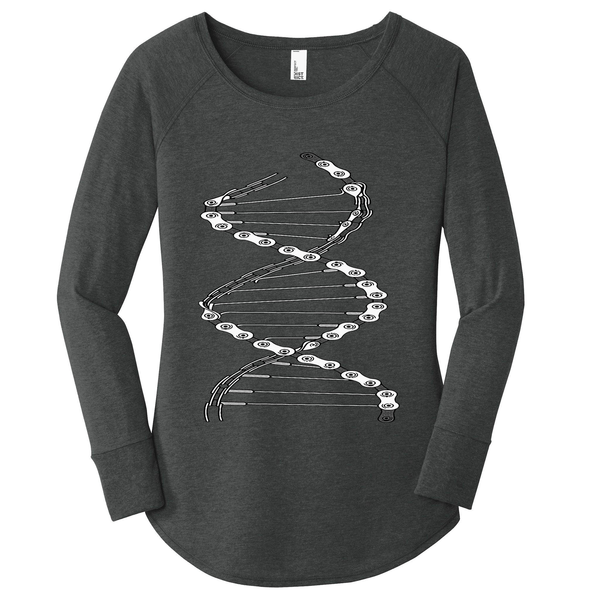 Funny DNA Cycling Bicycle Chain Mountain Bike Lovers Outfit Women's Perfect Tri Tunic Long Sleeve Shirt