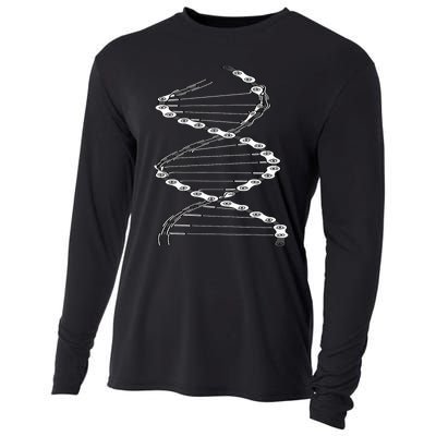 Funny DNA Cycling Bicycle Chain Mountain Bike Lovers Outfit Cooling Performance Long Sleeve Crew