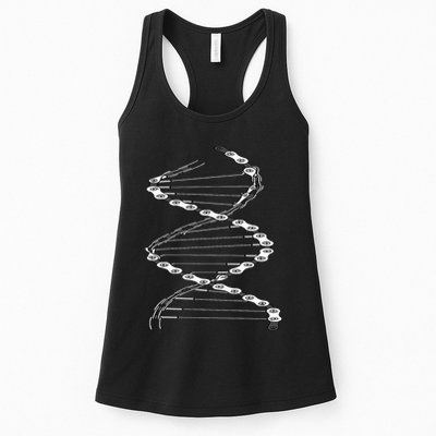 Funny DNA Cycling Bicycle Chain Mountain Bike Lovers Outfit Womens Tank Top
