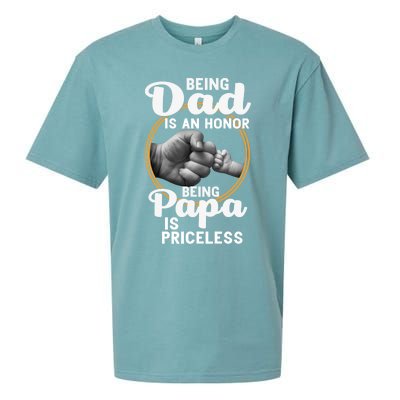 Funny Dad Cute Gift Being Dad Is An Honor Fathers Day Great Gift Sueded Cloud Jersey T-Shirt