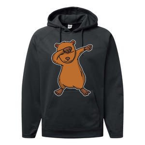 Funny Dabbing Capybara Gift Water Pig Dab Dance Performance Fleece Hoodie