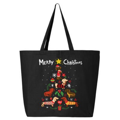 Funny Dachshund Christmas Tree Ornament Gift Sweatshirt 25L Jumbo Tote