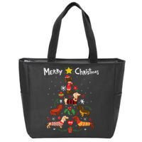 Funny Dachshund Christmas Tree Ornament Gift Sweatshirt Zip Tote Bag