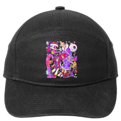 Funny Digital Circus Pomni Ragatha Jax 7-Panel Snapback Hat
