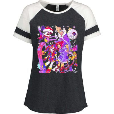 Funny Digital Circus Pomni Ragatha Jax Enza Ladies Jersey Colorblock Tee