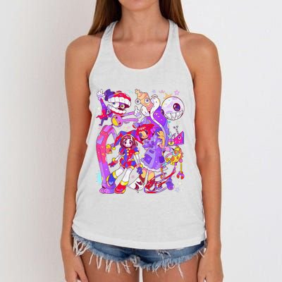 Funny Digital Circus Pomni Ragatha Jax Women's Knotted Racerback Tank