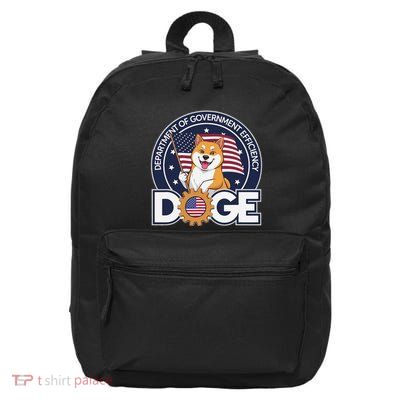 Funny Doge Crypto Meme Department Of Government Efficiency 16 in Basic Backpack