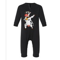 Funny Dabbing Cow lover Farming Cow Infant Fleece One Piece