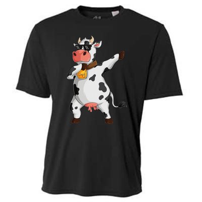 Funny Dabbing Cow lover Farming Cow Cooling Performance Crew T-Shirt