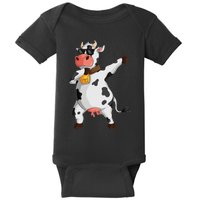 Funny Dabbing Cow lover Farming Cow Baby Bodysuit