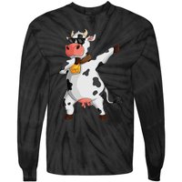 Funny Dabbing Cow lover Farming Cow Tie-Dye Long Sleeve Shirt