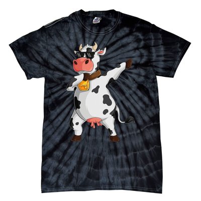 Funny Dabbing Cow lover Farming Cow Tie-Dye T-Shirt