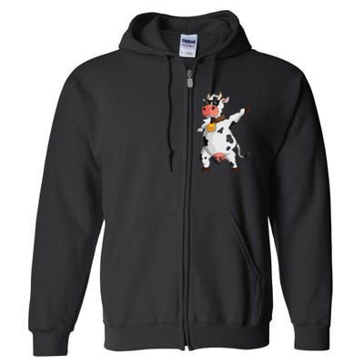 Funny Dabbing Cow lover Farming Cow Full Zip Hoodie