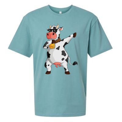 Funny Dabbing Cow lover Farming Cow Sueded Cloud Jersey T-Shirt