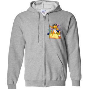 Funny Dabbing Cat Astronaut In Space Riding Taco Full Zip Hoodie