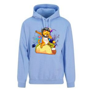 Funny Dabbing Cat Astronaut In Space Riding Taco Unisex Surf Hoodie