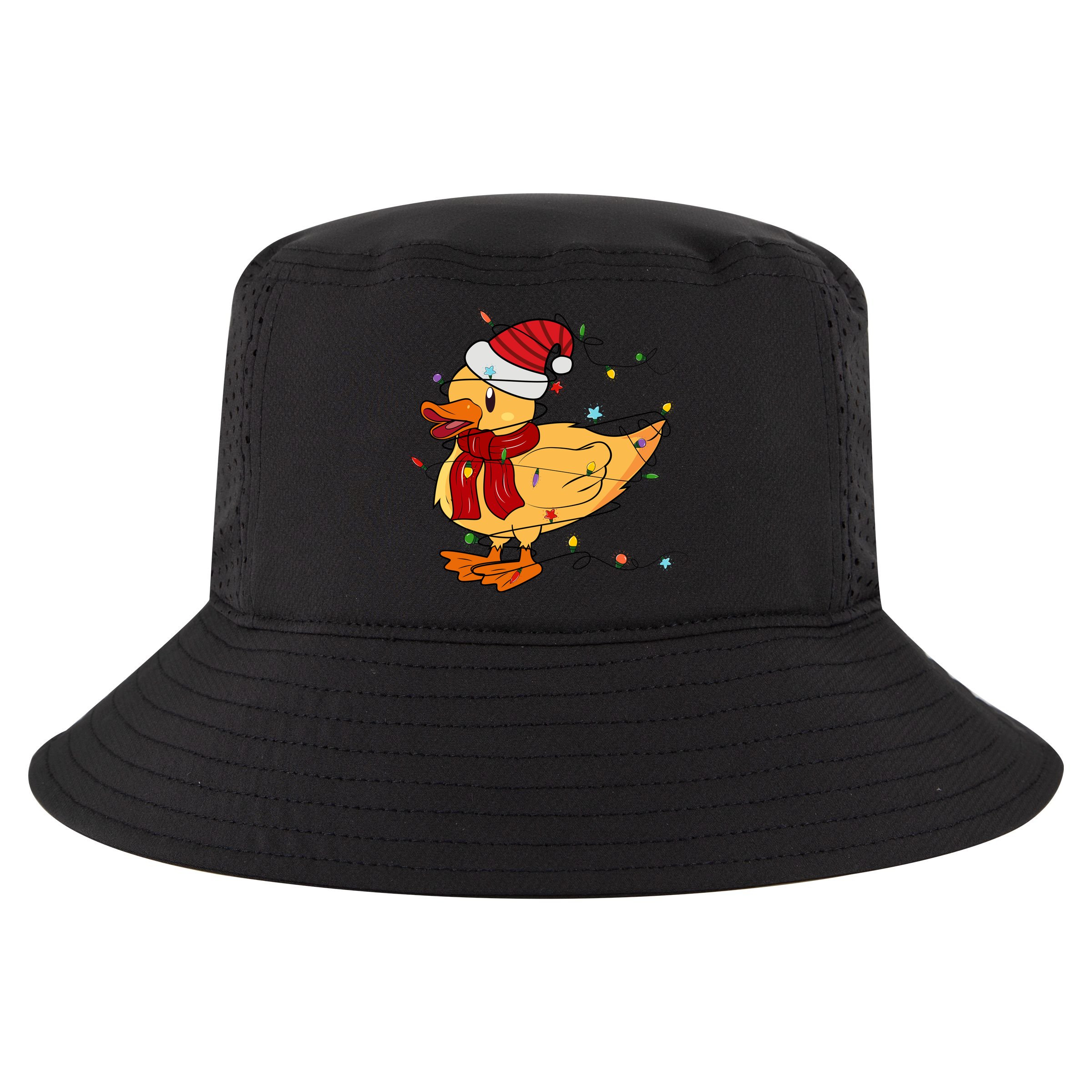 Funny Duck Christmas Lights Gift Santa Hat Xmas Holiday Gift Cool Comfort Performance Bucket Hat