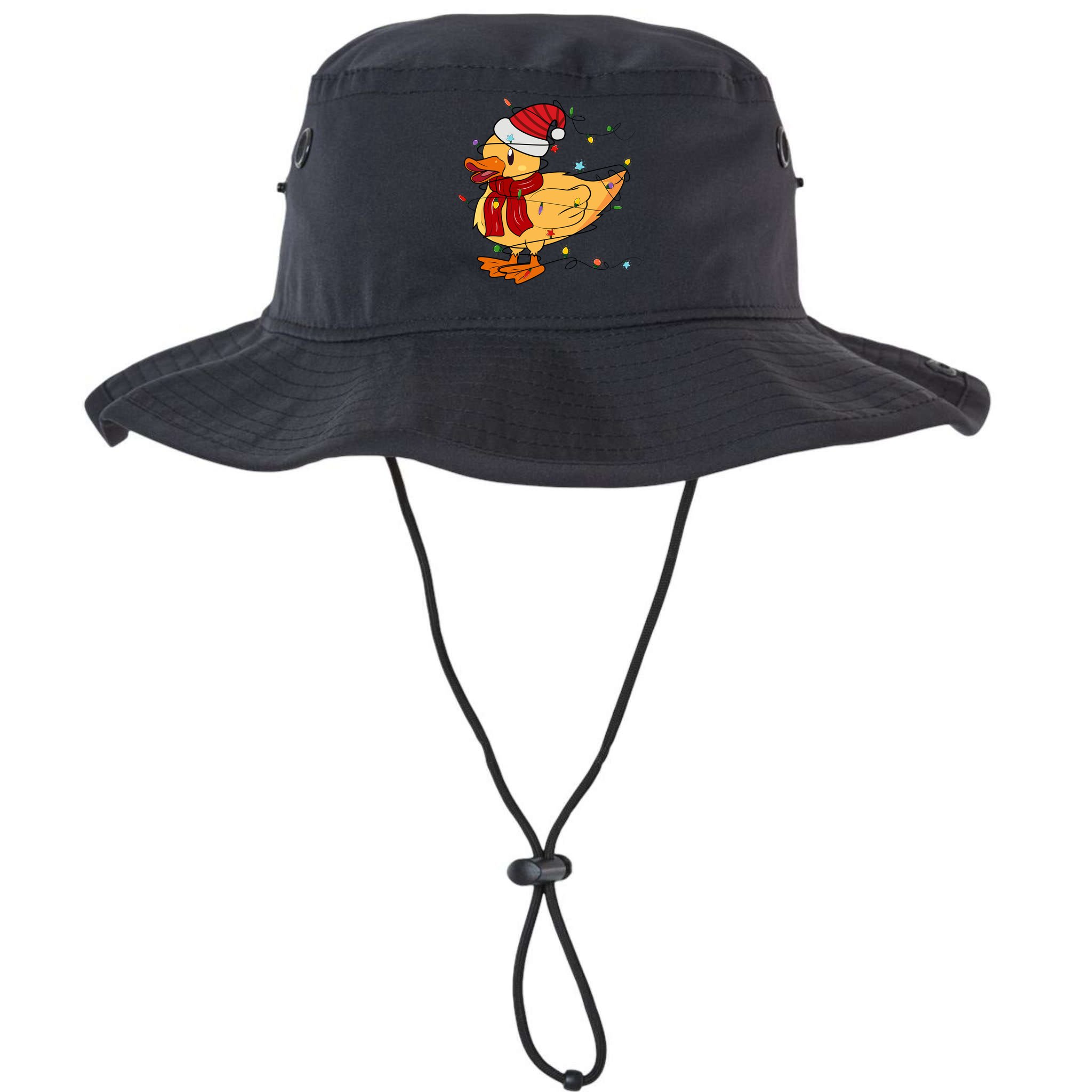 Funny Duck Christmas Lights Gift Santa Hat Xmas Holiday Gift Bucket Hat