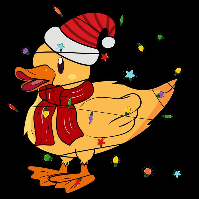 Funny Duck Christmas Lights Gift Santa Hat Xmas Holiday Gift Womens Tank Top