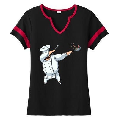 Funny Dabbing Chef Restaurant Kitchen Cook Chef Gift Ladies Halftime Notch Neck Tee