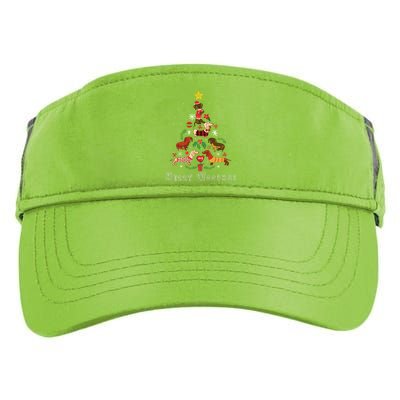 Funny Dachshund Christmas Tree For Lovers Adult Drive Performance Visor