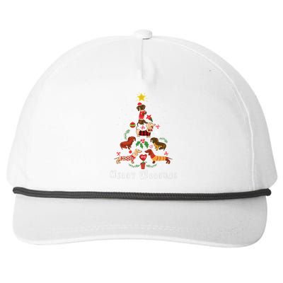 Funny Dachshund Christmas Tree For Lovers Snapback Five-Panel Rope Hat