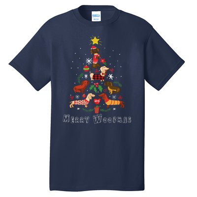 Funny Dachshund Christmas Tree For Lovers Tall T-Shirt