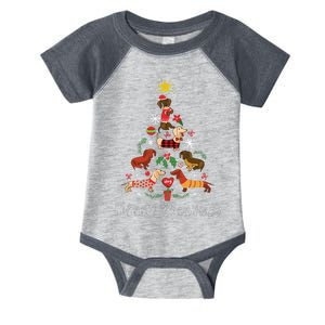 Funny Dachshund Christmas Tree For Lovers Infant Baby Jersey Bodysuit