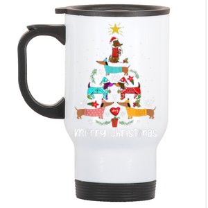 Funny Dachshund Christmas Tree Great Gift Ornat Gift Stainless Steel Travel Mug