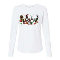 Funny Dinosaur Christmas Gift Womens Cotton Relaxed Long Sleeve T-Shirt