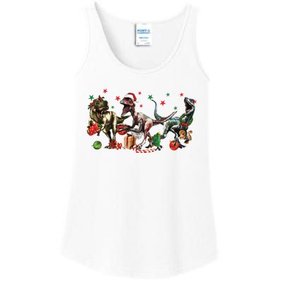 Funny Dinosaur Christmas Gift Ladies Essential Tank