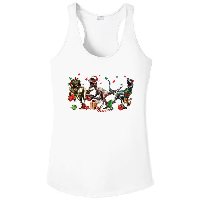 Funny Dinosaur Christmas Gift Ladies PosiCharge Competitor Racerback Tank