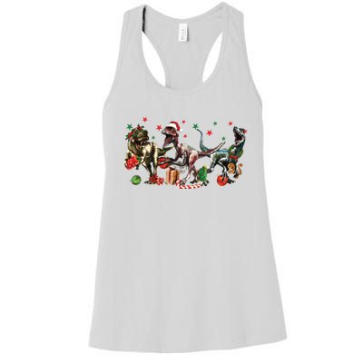 Funny Dinosaur Christmas Gift Women's Racerback Tank