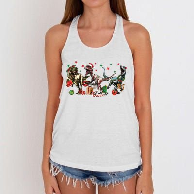 Funny Dinosaur Christmas Gift Women's Knotted Racerback Tank