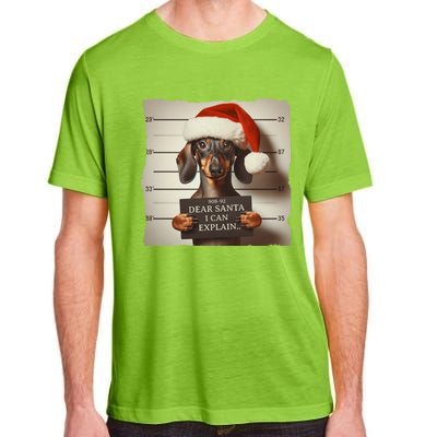 Funny Dachshund Christmas Dear Santa I Can Explain Gift Adult ChromaSoft Performance T-Shirt