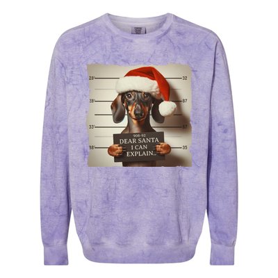 Funny Dachshund Christmas Dear Santa I Can Explain Gift Colorblast Crewneck Sweatshirt