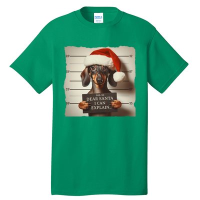 Funny Dachshund Christmas Dear Santa I Can Explain Gift Tall T-Shirt