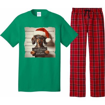 Funny Dachshund Christmas Dear Santa I Can Explain Gift Pajama Set