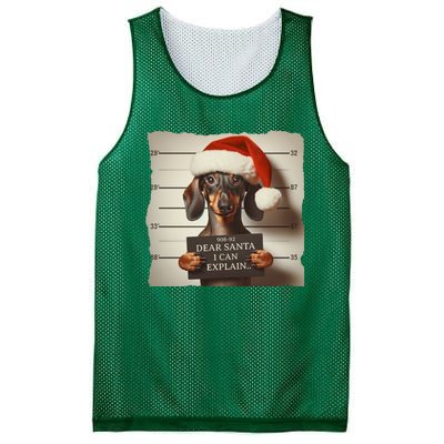 Funny Dachshund Christmas Dear Santa I Can Explain Gift Mesh Reversible Basketball Jersey Tank