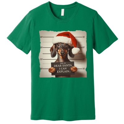 Funny Dachshund Christmas Dear Santa I Can Explain Gift Premium T-Shirt