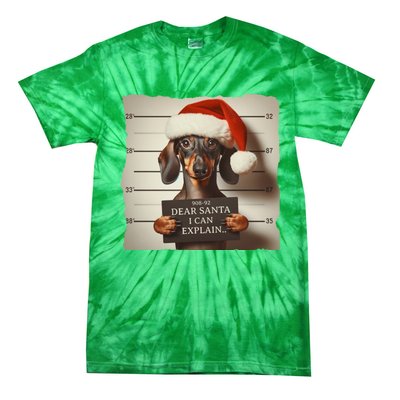 Funny Dachshund Christmas Dear Santa I Can Explain Gift Tie-Dye T-Shirt