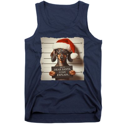 Funny Dachshund Christmas Dear Santa I Can Explain Gift Tank Top